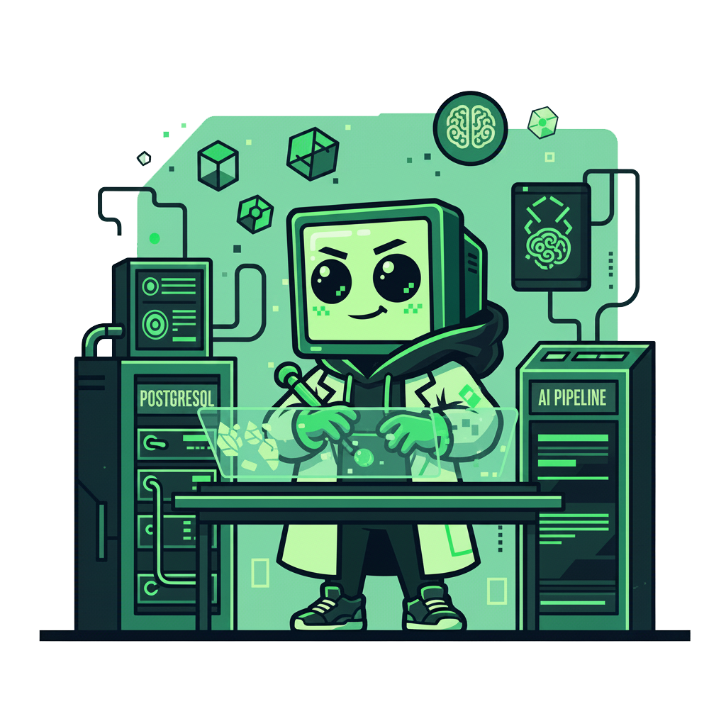 Soroush Mascot AI Scientist in lab
